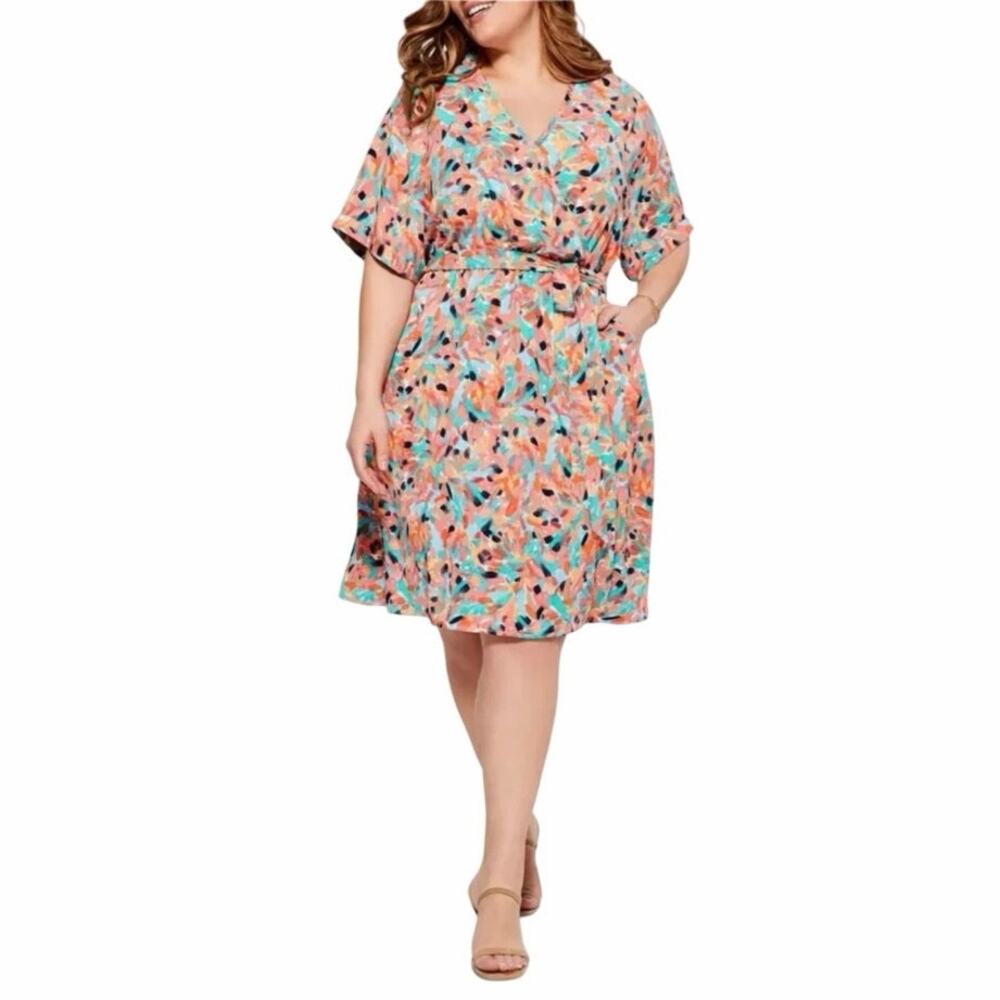 Nic & Zoe 1X Punchy Petals Dress